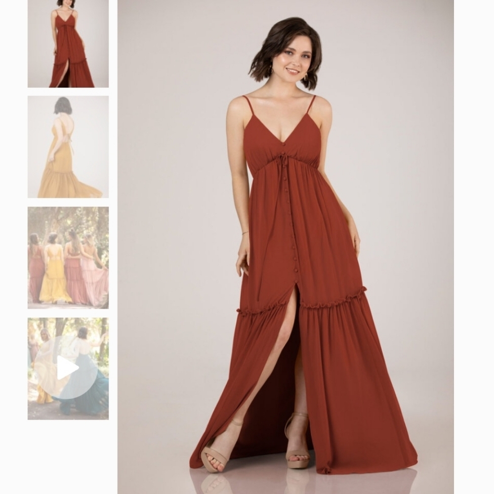 Size 10 Burnt Orange Bohemian Chiffon Aline With Leg Slit NWT